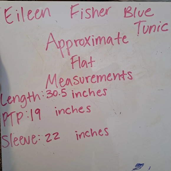 Eileen Fisher Haze Blue Tencel Lyocell Stretch Bell Cuff Tunic Size Small - Picture 9 of 9